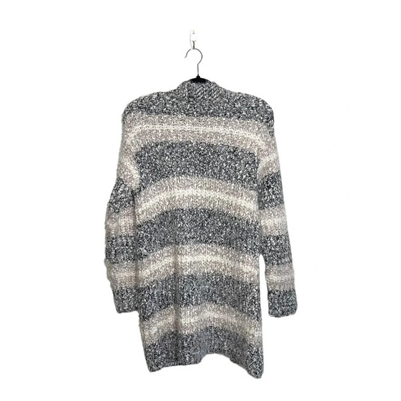Maurices Gray Striped Soft Eyelash Open Front Cardigan Small Women’s - Picture 6 of 11